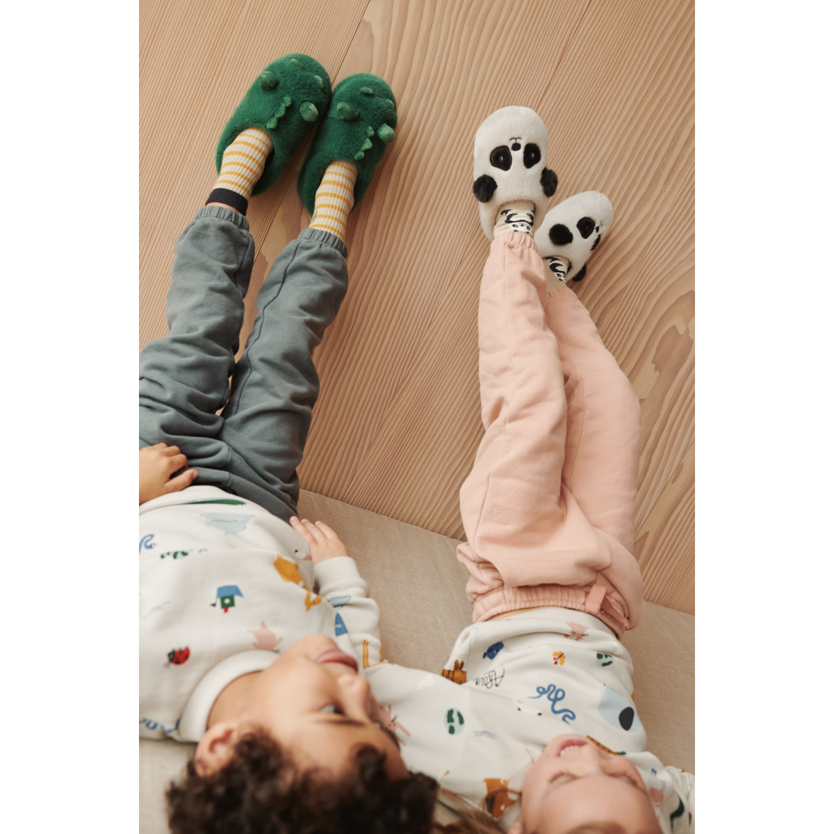 Liewood AVIAJA Panda Hausschuhe - Sandy / Dark grey - Hausschuh