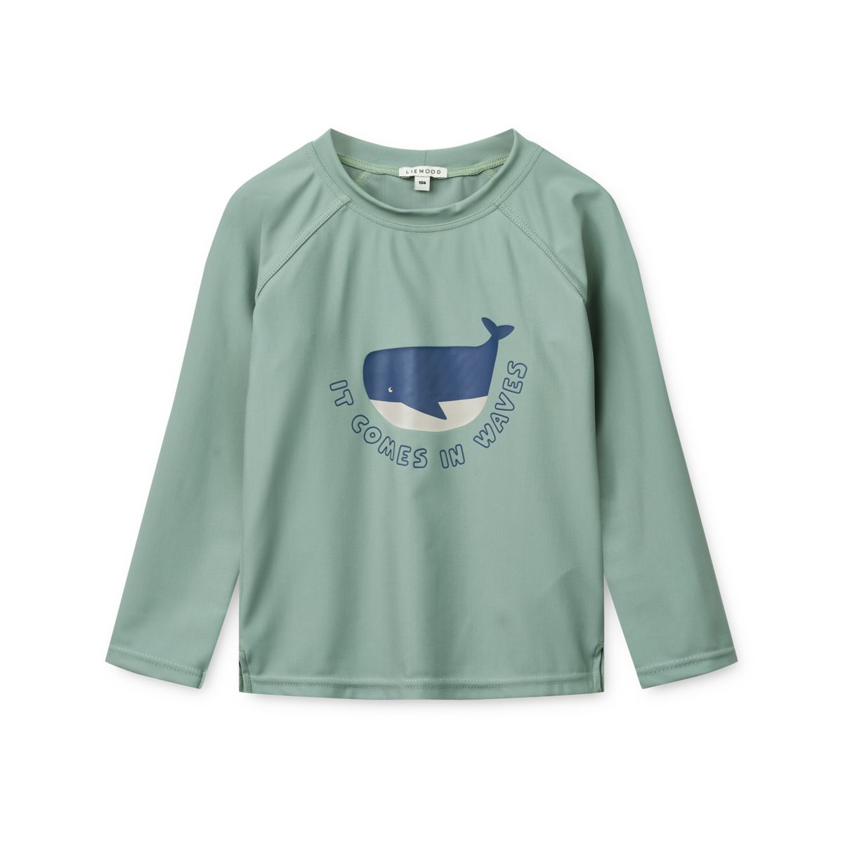 Liewood Noah Langarm-Badeshirt - It comes in waves / Peppermint - Schwimm-T-Shirt