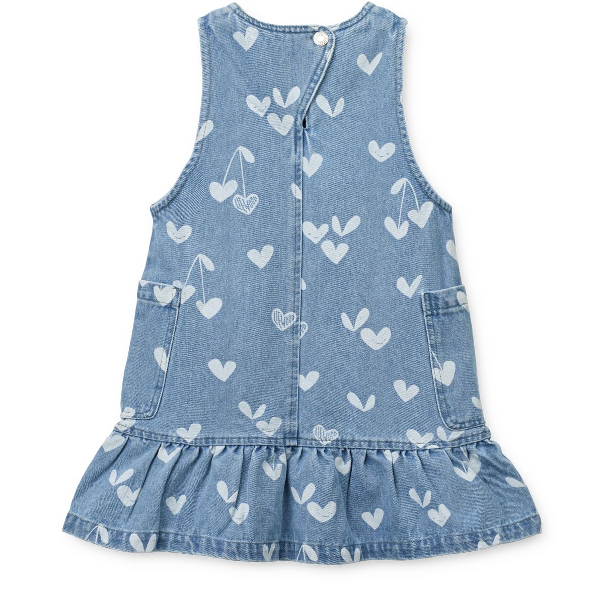 Liewood ANGELICA bedrucktes Denim-Kleid mit Rüschen - Sweethearts / light blue denim - Kleid