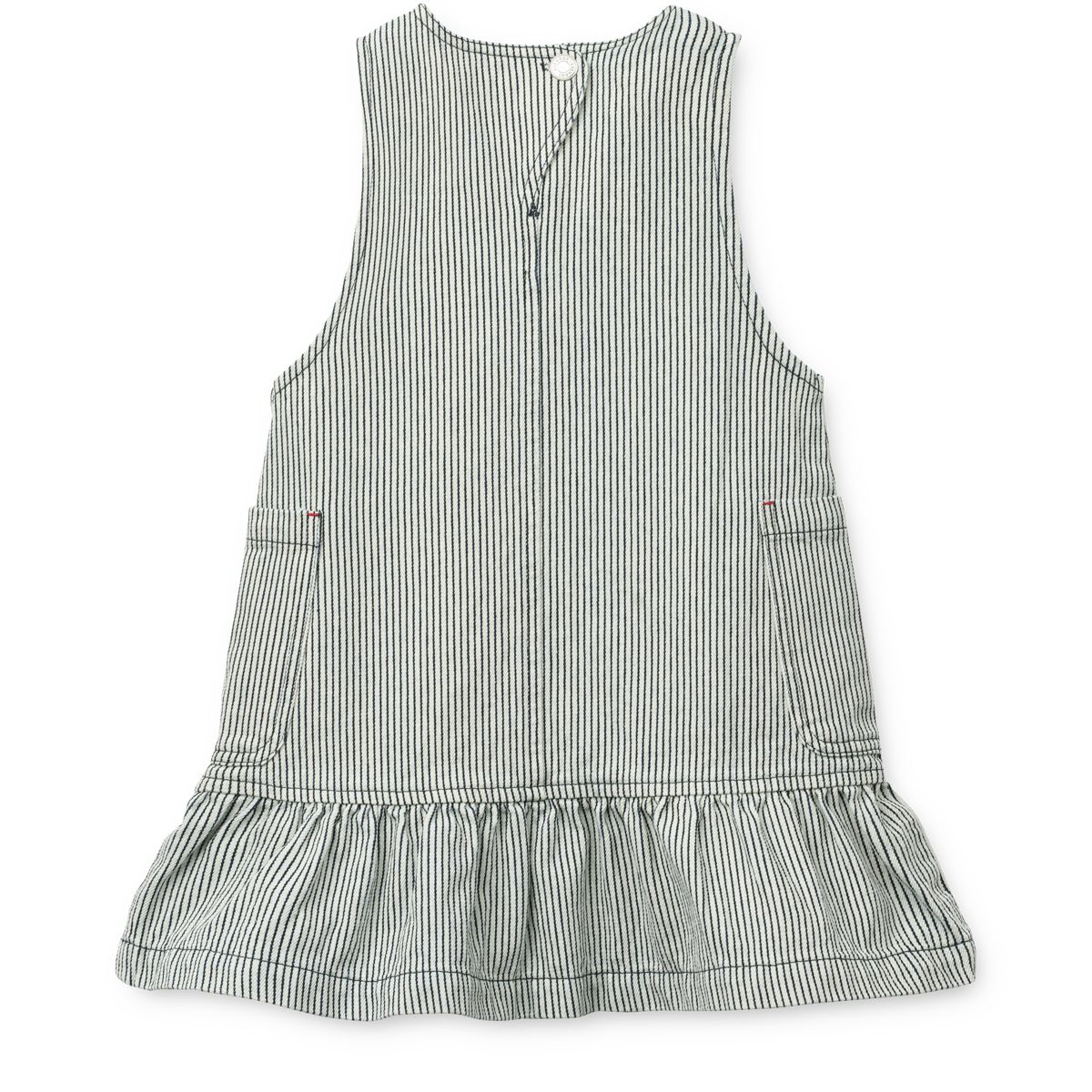 Liewood ANGELICA Gestreiftes Denim-Rüschenkleid - Classic navy / Creme de la creme - Kleid