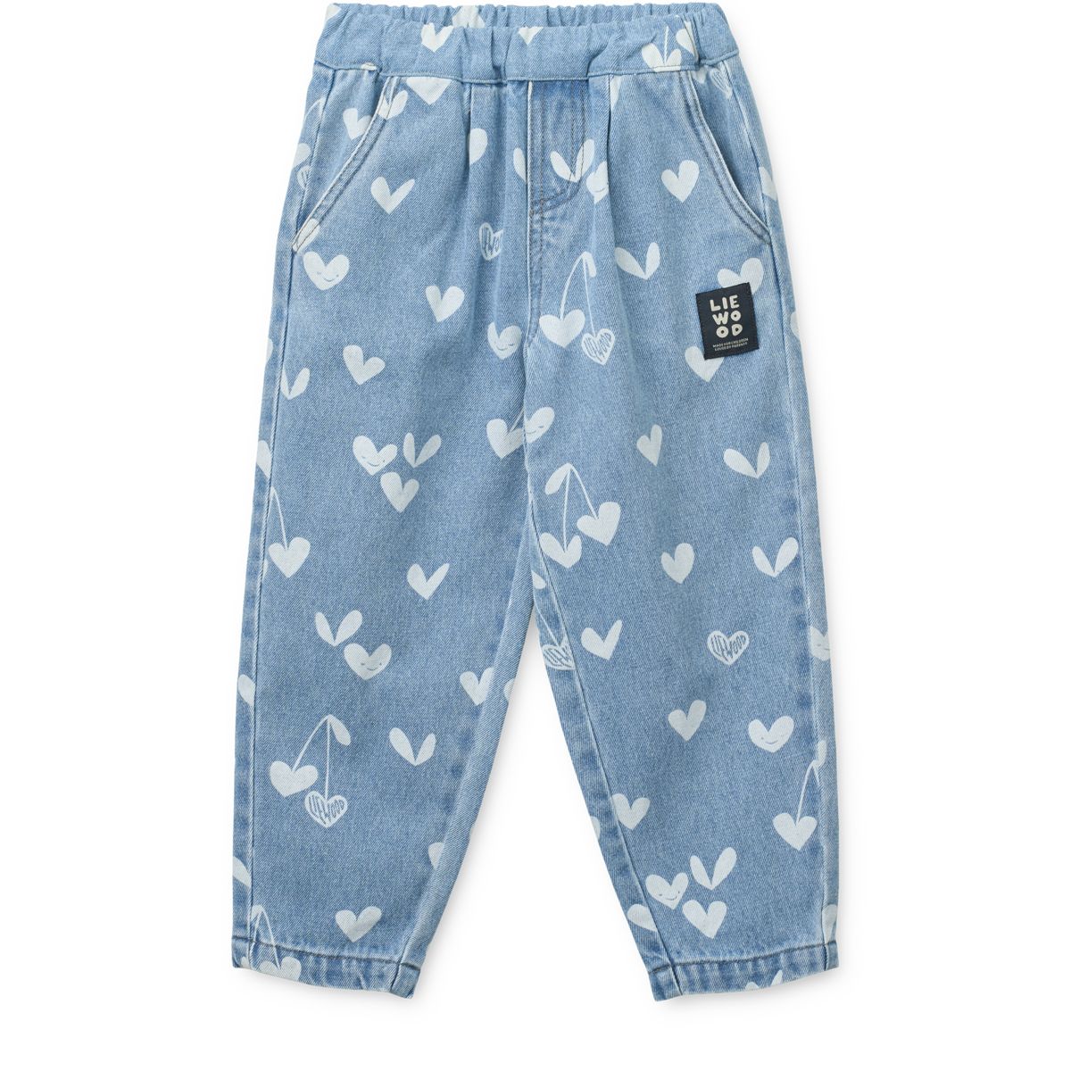 Liewood BORRIS bedruckte Jeanshose - Sweethearts / light blue denim - Hose