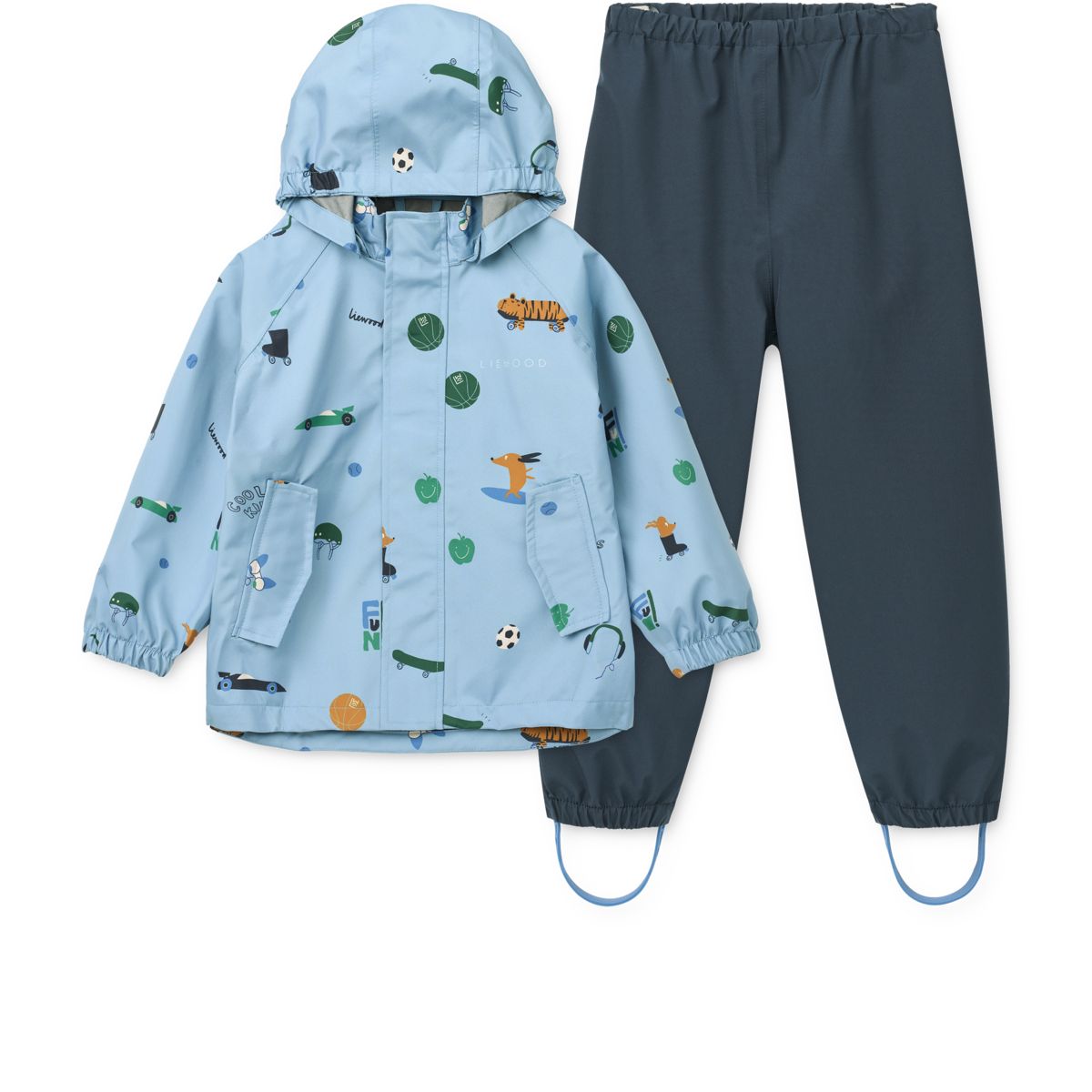 Liewood PEDIA Regenbekleidungsset - Fun / Beach blue - Satz