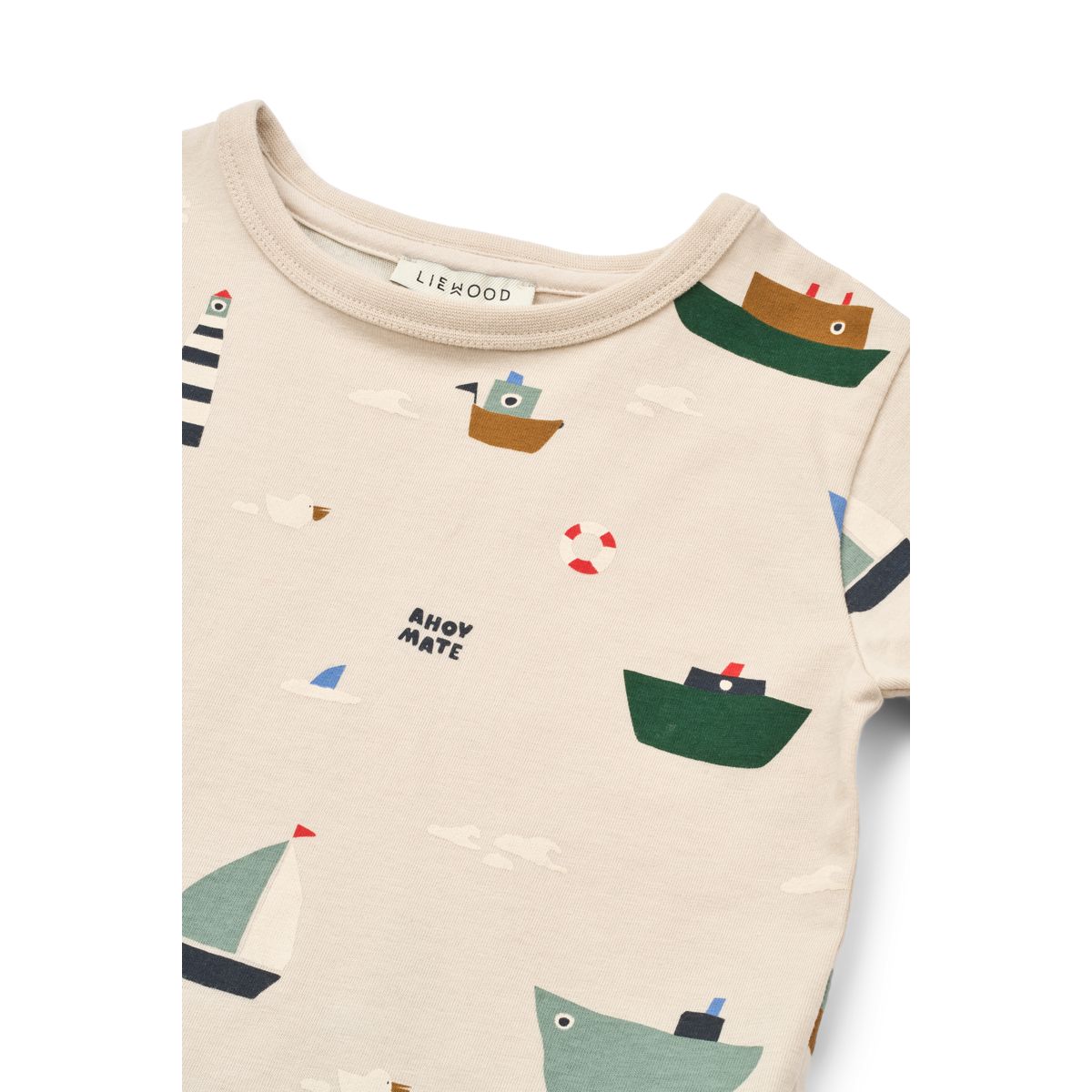 Liewood APIA bedrucktes Kurzarm-T-Shirt - Sailing / Sandy - T-shirt