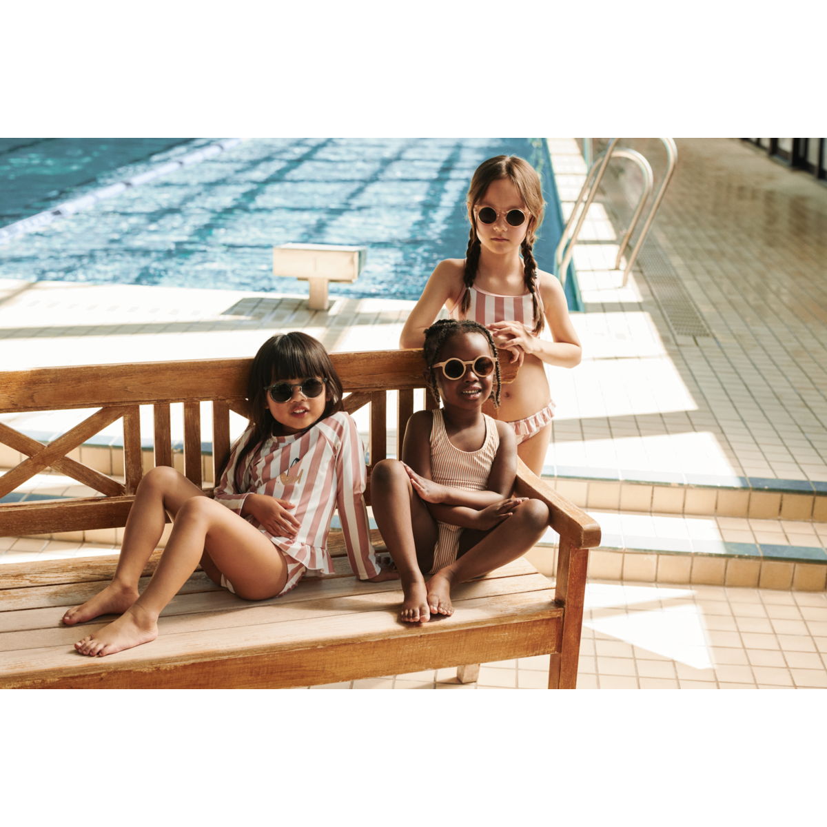 Liewood BELLE gestreifter Bikini - Coral blush / creme de la creme stripe - Bikini