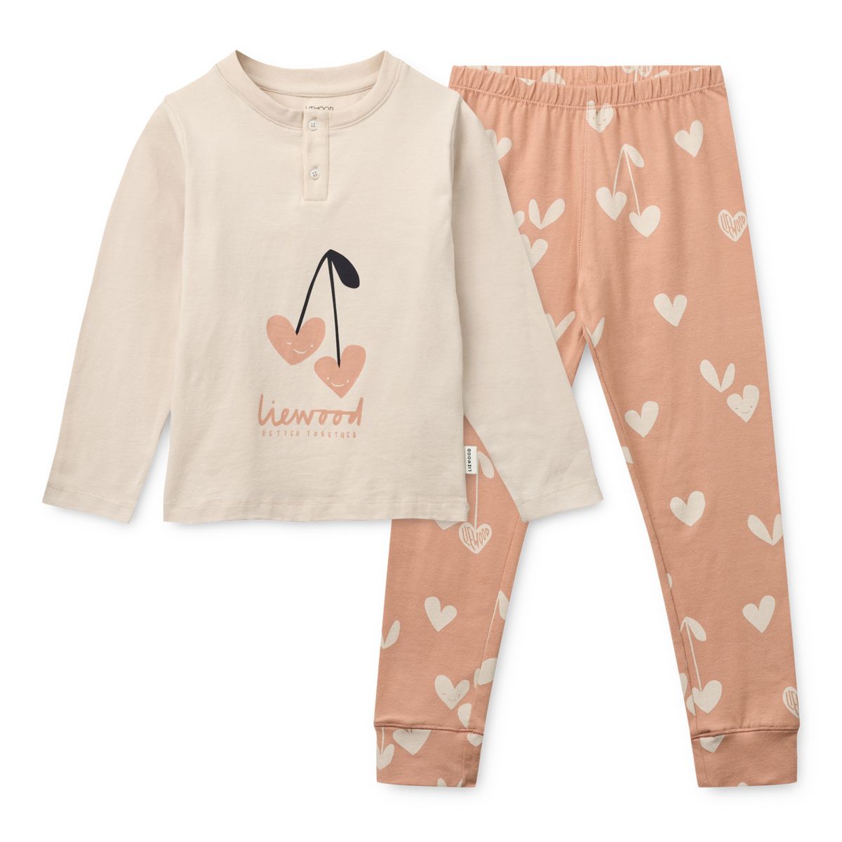 Liewood WILHELM bedrucktes Pyjama-Set - Heart / Sweetheart / Pale tuscany / mix - Pyjama-Set