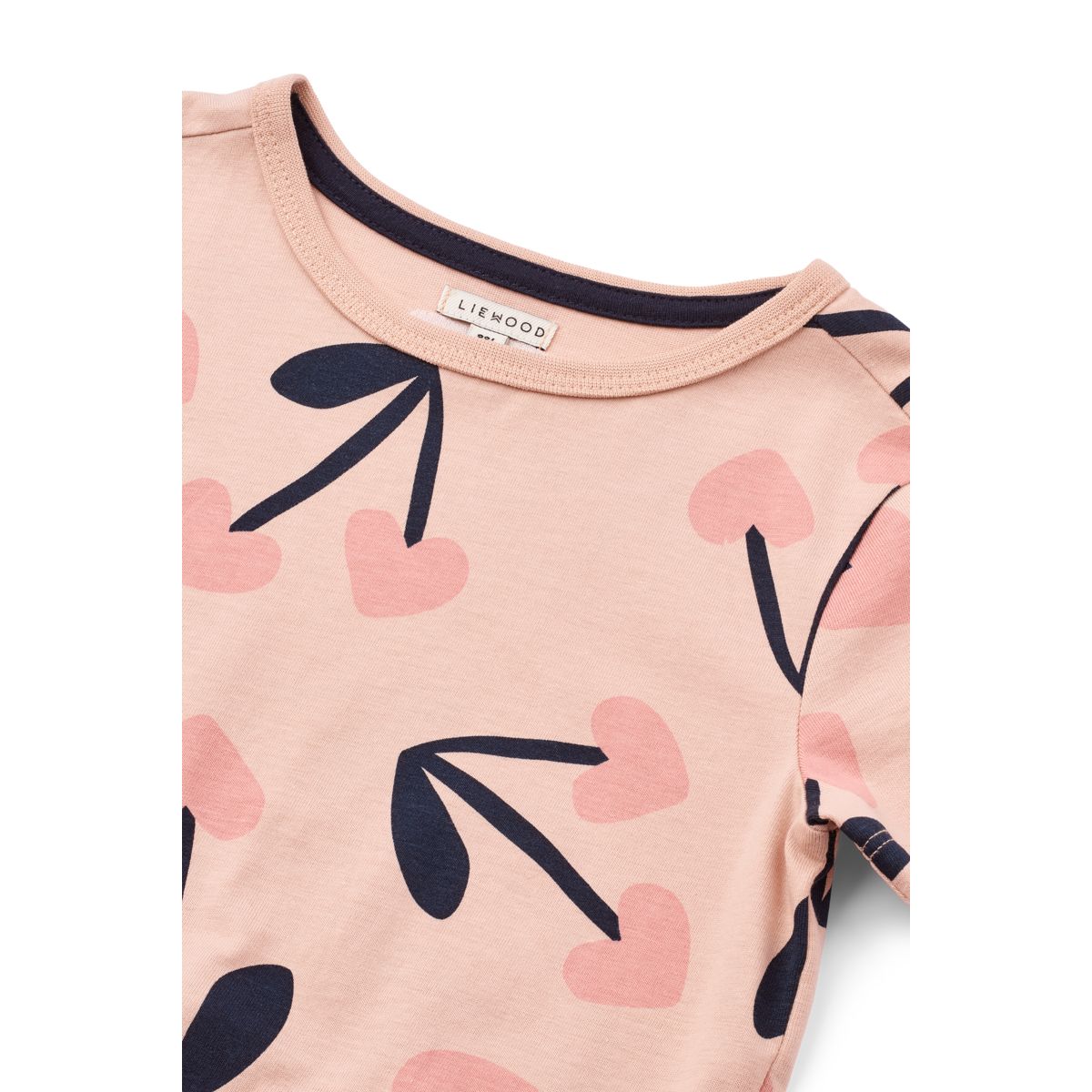 Liewood KYA Kurzarm-T-Shirt mit Schößchen - Mega Cherry heart / Rosey - T-shirt