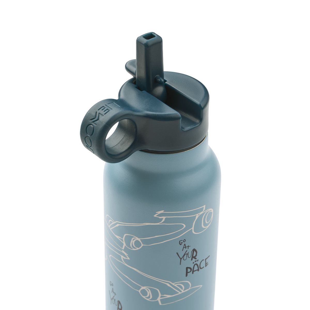 Liewood Falk Wasserflasche 350 ml - Race cars / Beach blue - Wasserflasche
