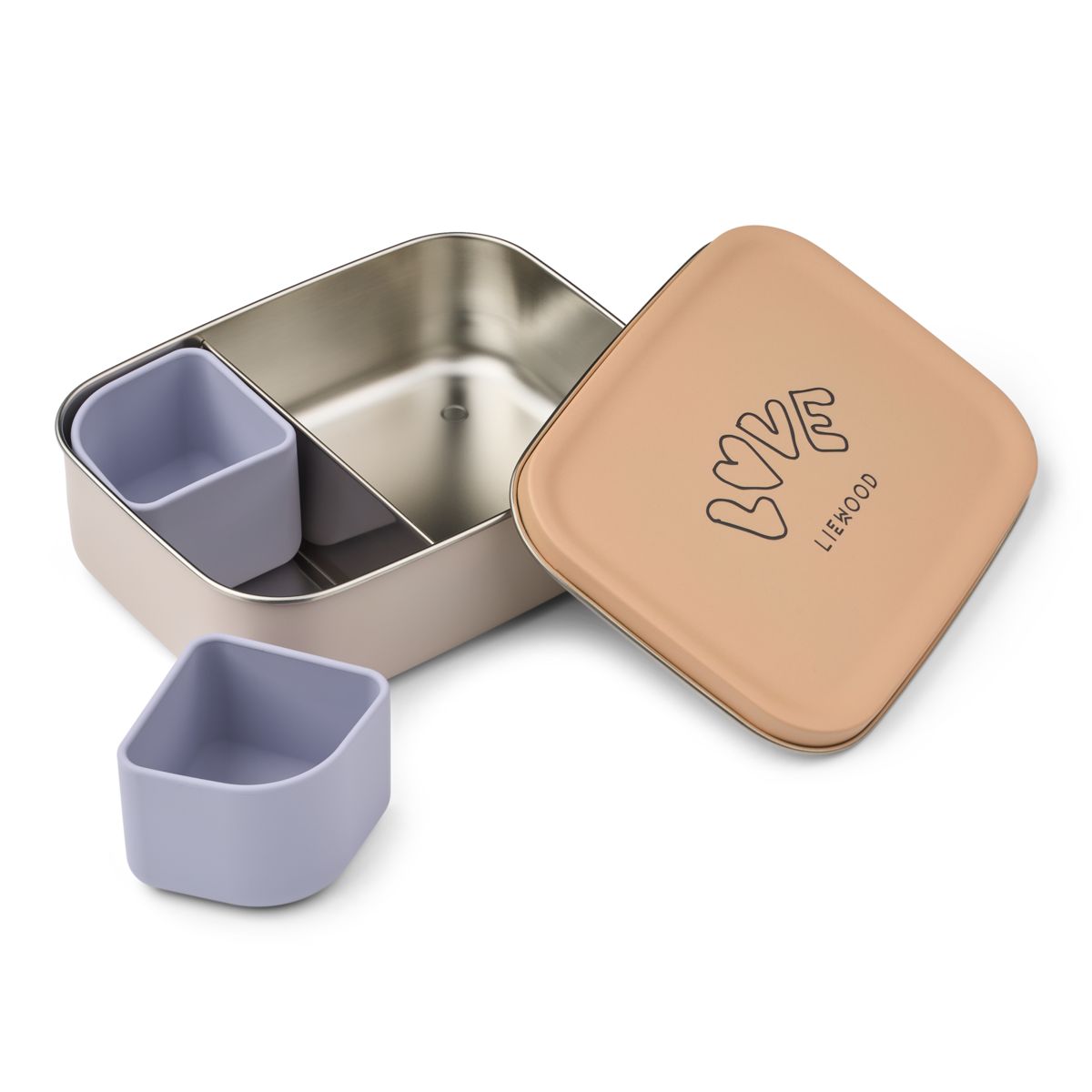 Liewood NINA Edelstahl-Lunchbox - Love / Pale tuscany - Brotdose