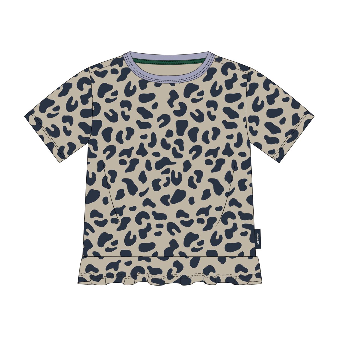 Liewood KYA Kurzarm-T-Shirt mit Schößchen - Leo / Mist - T-shirt