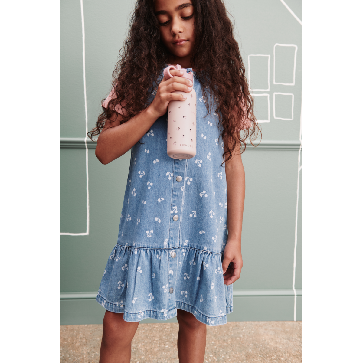Liewood SYBILLA Leichtes Denim-Kleid - Cherry heart sandy / Denim - Kleid