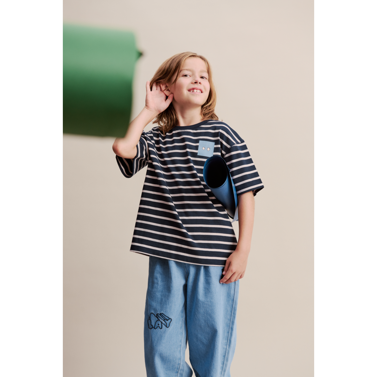 Liewood TYLER gestreiftes Kurzarm-T-Shirt - Y/D stripe classic navy sandy - T-shirt