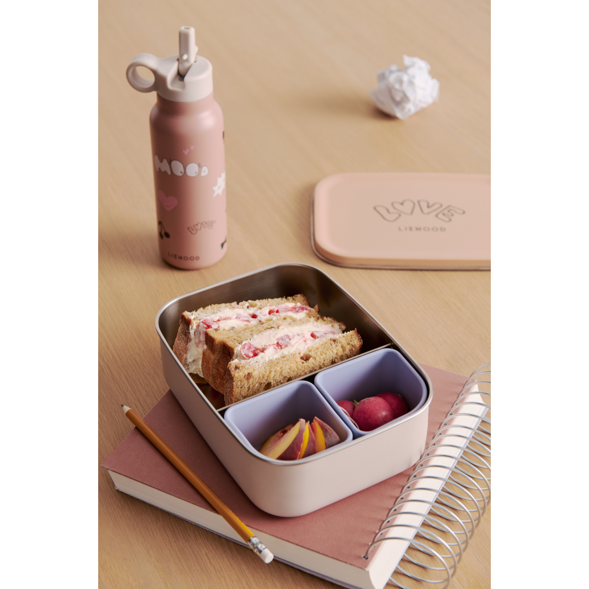 Liewood NINA Edelstahl-Lunchbox - Love / Pale tuscany - Brotdose