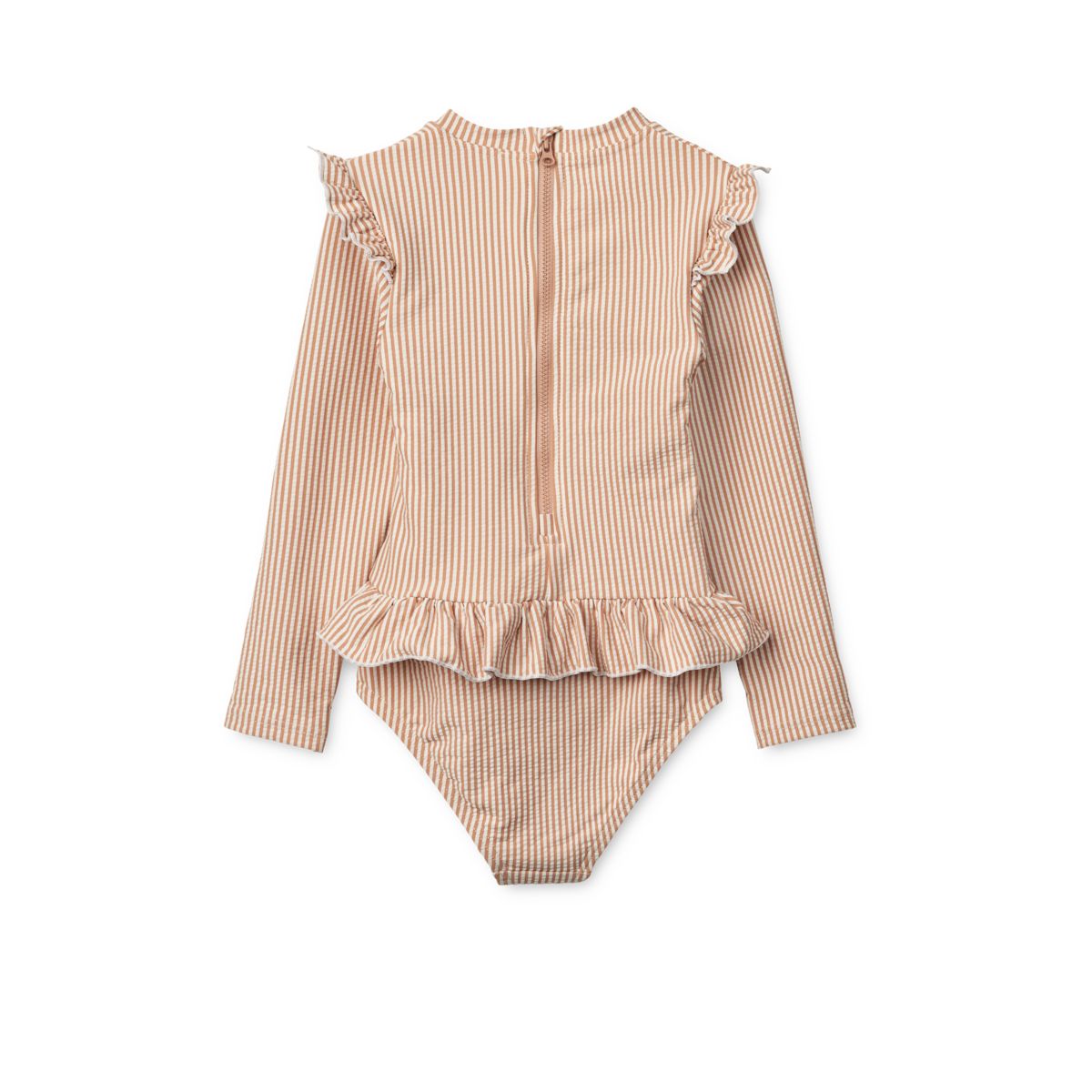 Liewood Sille Baby-Badeanzug aus Seersucker in Jumpsuit-Passform - Y/D stripe Pale tuscany / Creme de la creme - Badeanzug