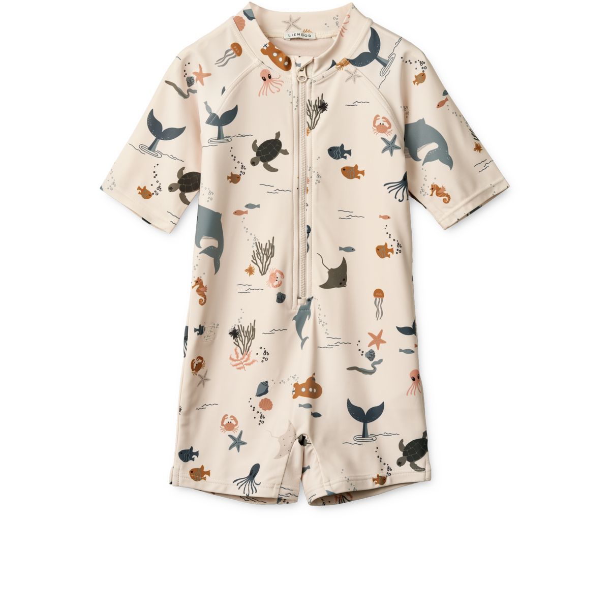 Liewood Max Schwimm-Jumpsuit - Sea creature / Sandy - Badeanzug