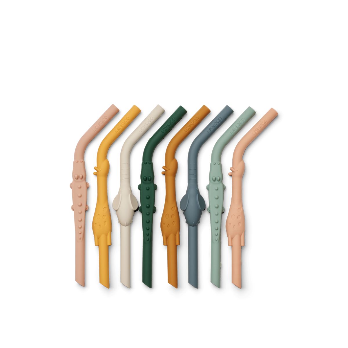 Liewood Carlson Trinkhalme mit Tiermotiv, 8Er-Pack - Yellow mellow multi mix - Strohhalm