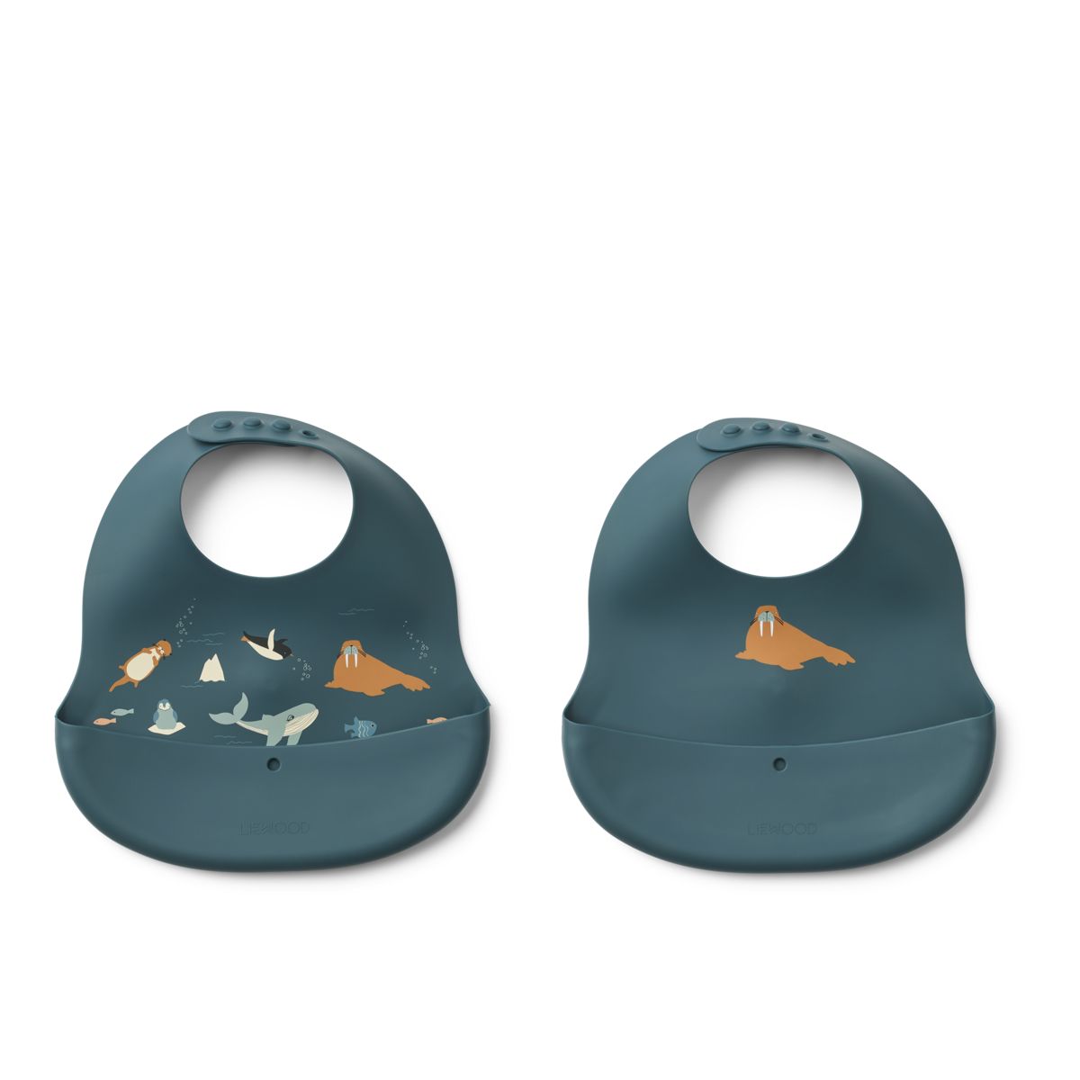 Liewood EMBER Bedruckte Lätzchen, 2er-Pack - Arctic Sea / Ocean view - Lätzchen