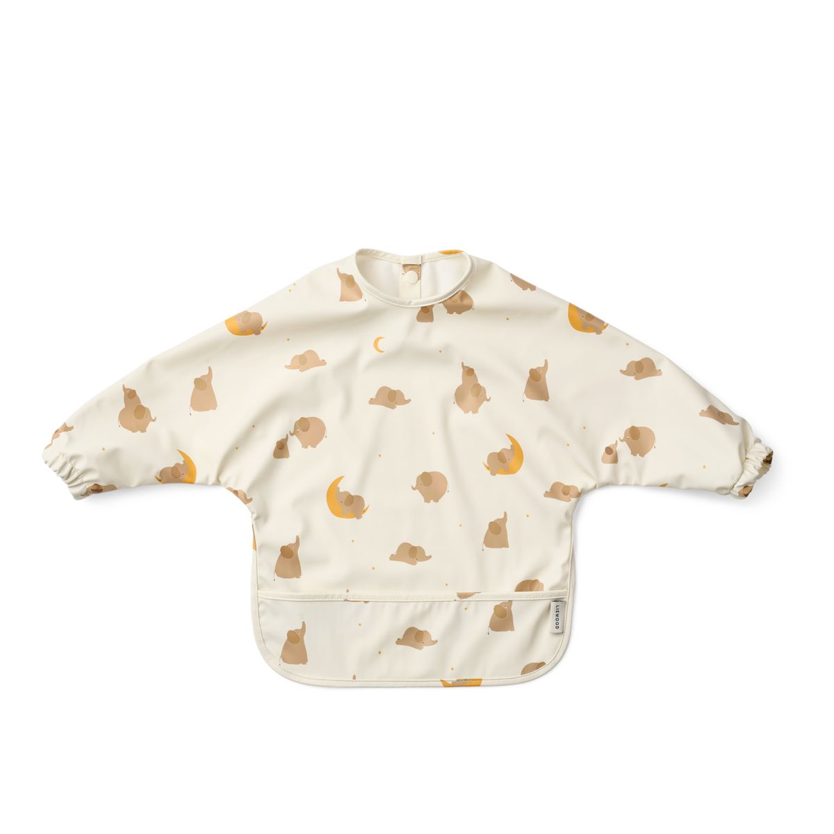 Liewood MERLE Bedrucktes Ärmellätzchen - Elephant / Creme de la creme - Cape Lätzchen