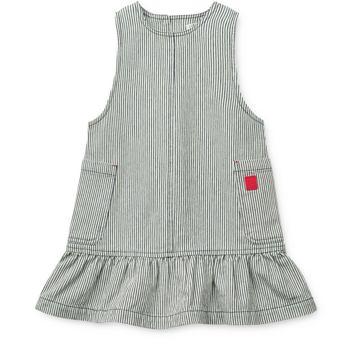 Liewood ANGELICA Gestreiftes Denim-Rüschenkleid - Classic navy / Creme de la creme - Kleid