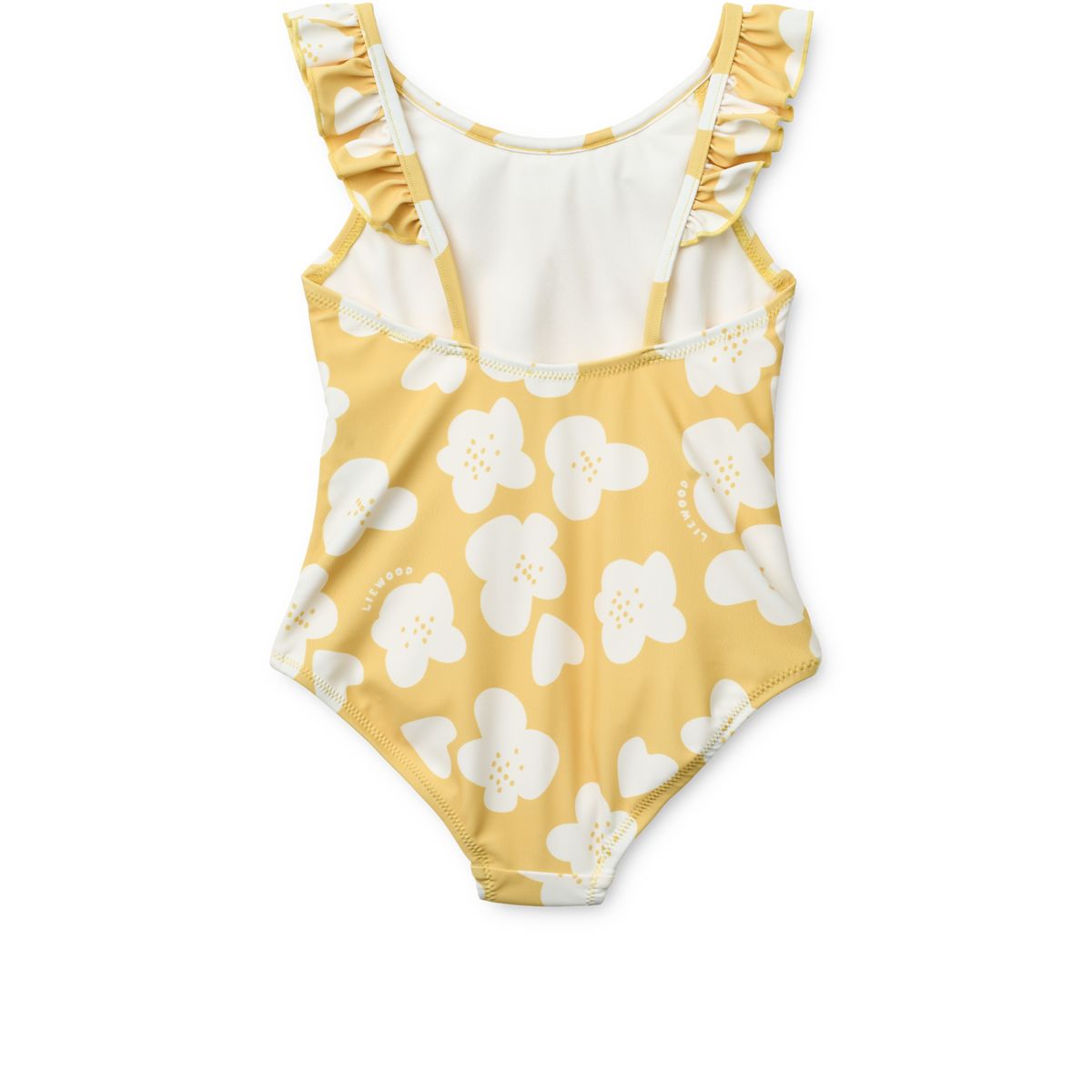 Liewood Kallie Badeanzug mit Print und Rüschen - Flower / Lemon yellow - Badeanzug