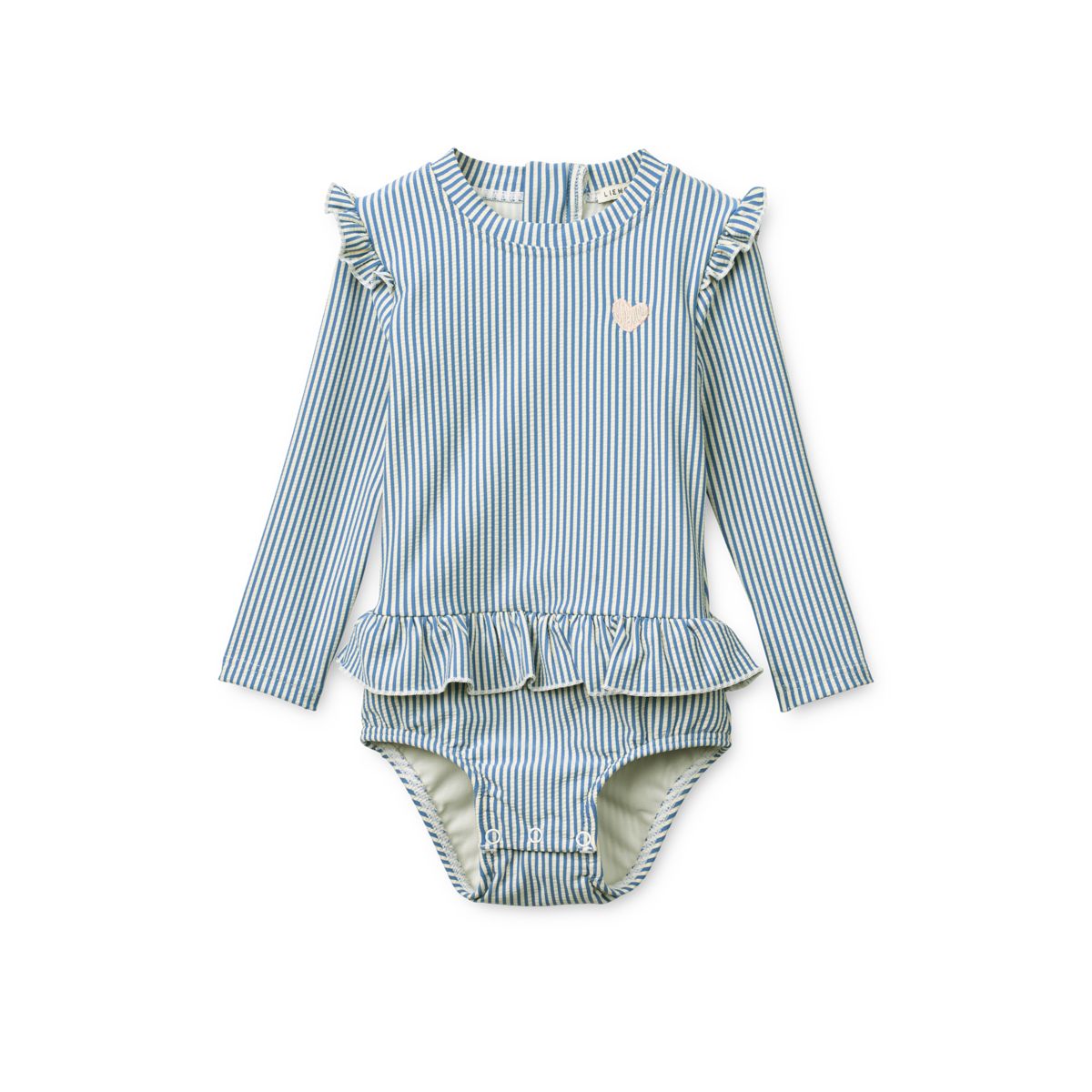 Liewood SILLE Seersucker-Baby-Badeanzug - Riverside / Creme de la creme - Badeanzug
