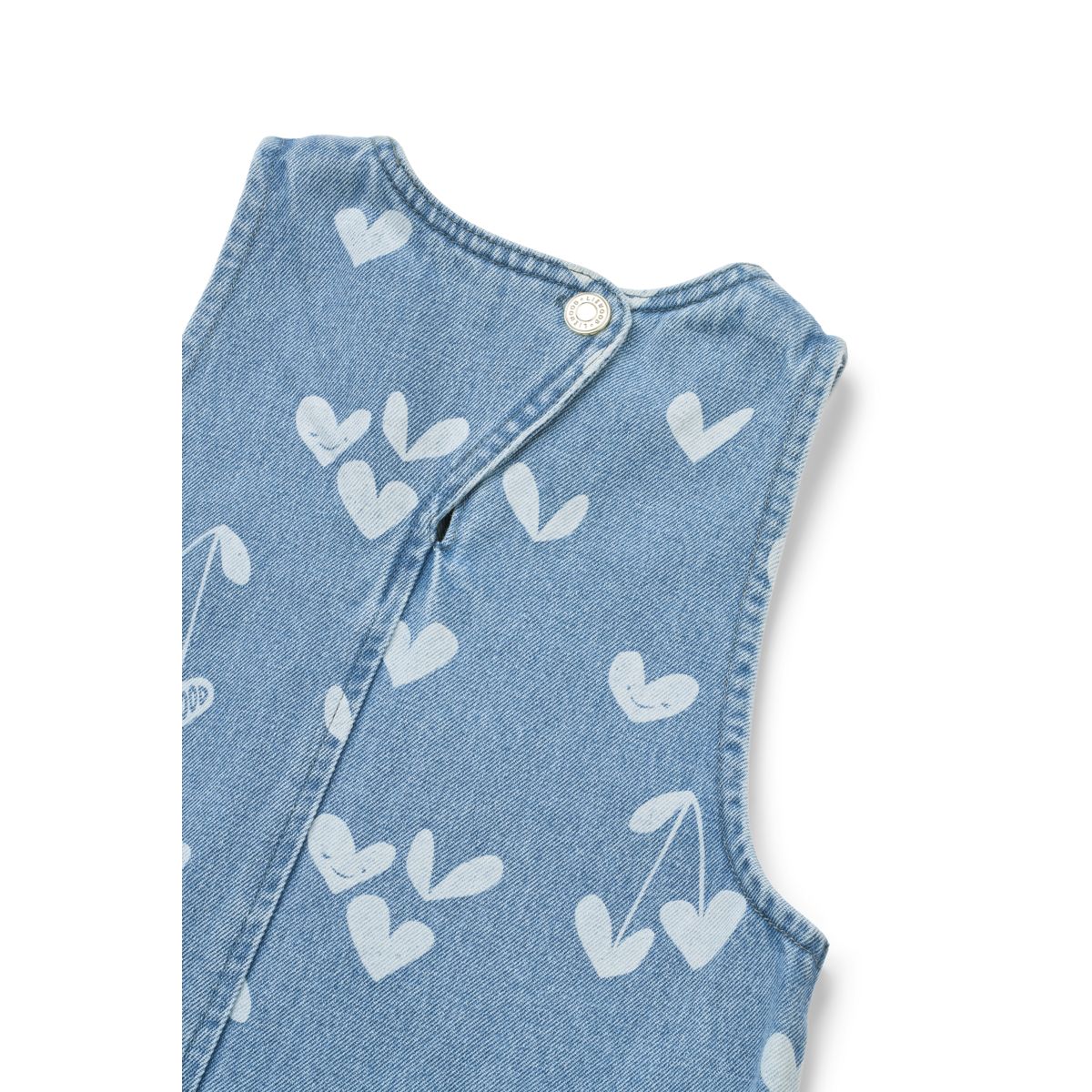 Liewood ANGELICA bedrucktes Denim-Kleid mit Rüschen - Sweethearts / light blue denim - Kleid