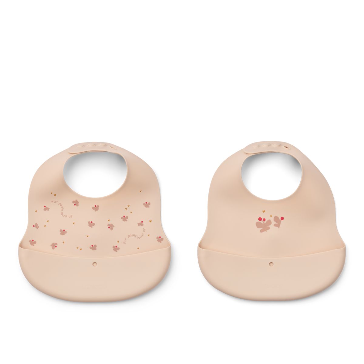 Liewood EMBER Bedruckte Lätzchen, 2er-Pack - Mini Butterfly / Apple blossom - Lätzchen