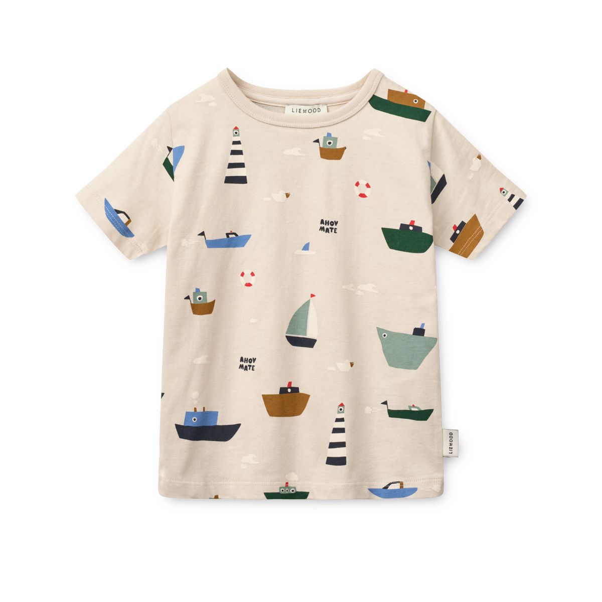 Liewood APIA bedrucktes Kurzarm-T-Shirt - Sailing / Sandy - T-shirt