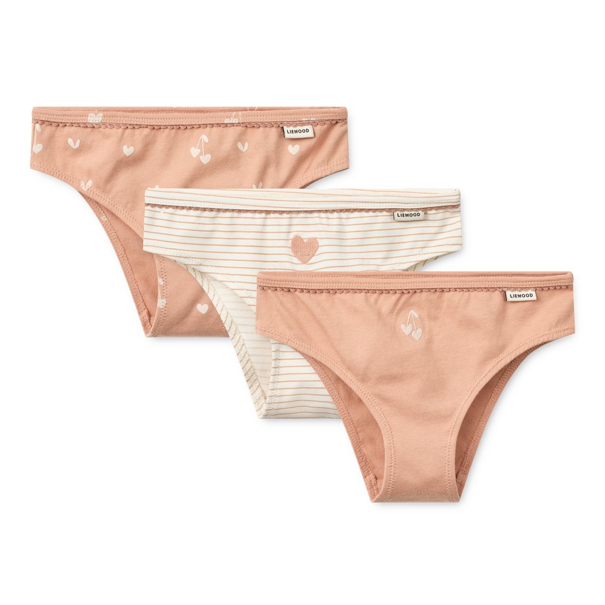 Liewood AYLIN Slips 3er-Pack - Sweethearts / Pale tuscany / stripe / heart / mix - Unterhosen