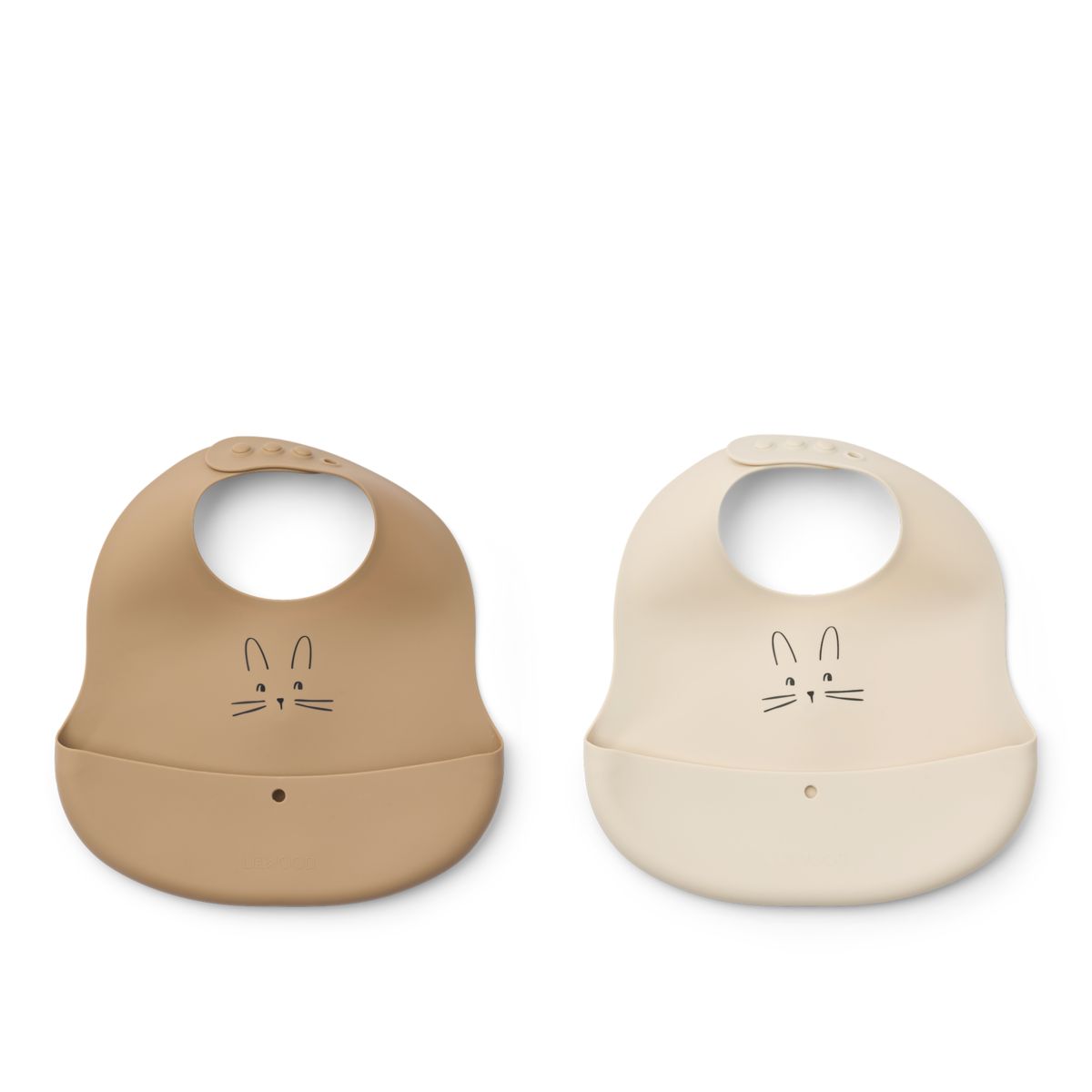 Liewood EMBER Bedruckte Lätzchen, 2er-Pack - Rabbit Sandy / Oat - Lätzchen