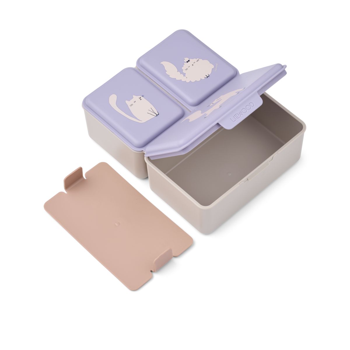 Liewood Driss Lunchbox - Cat / Warm lilac - Brotdose