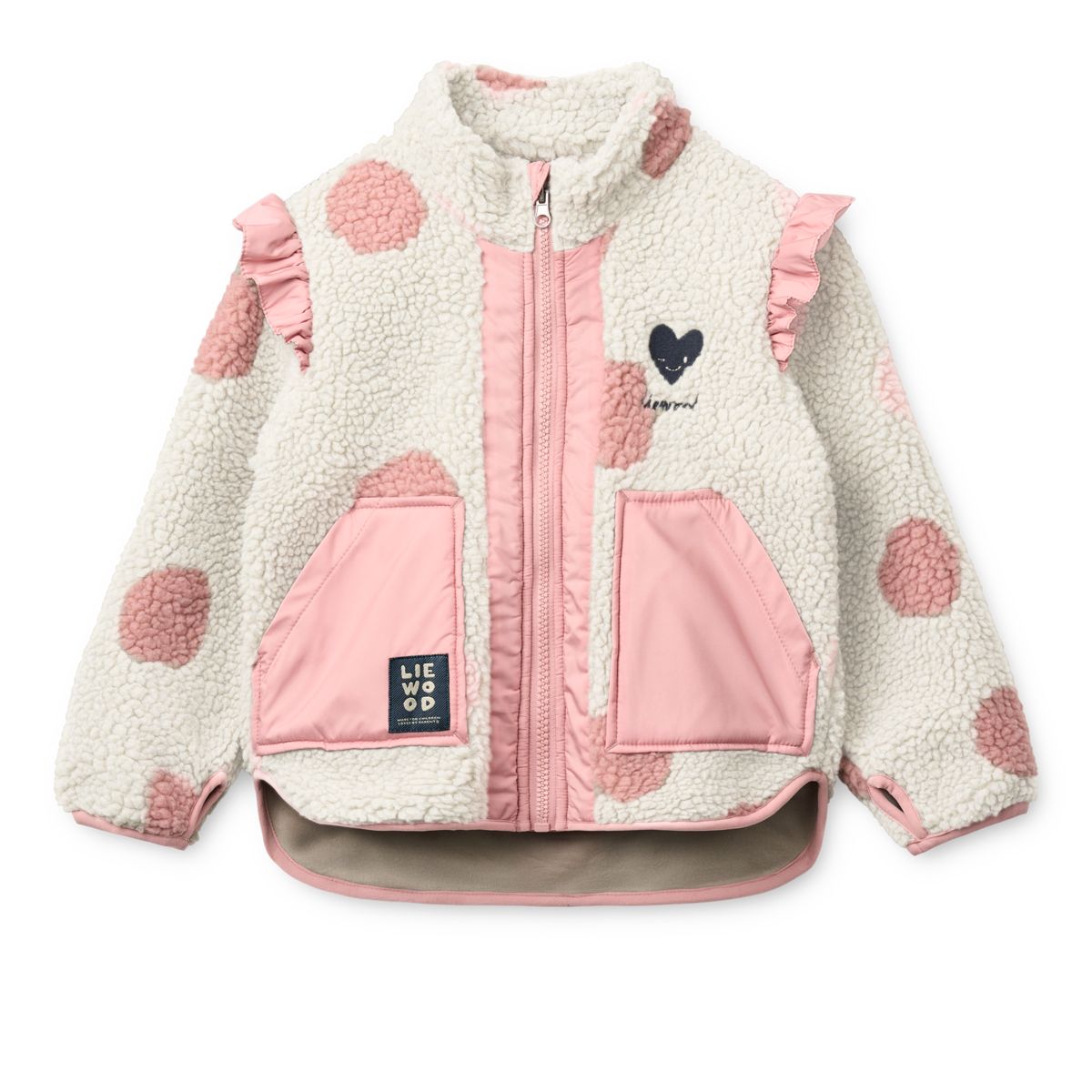 Liewood NOAM Fleecejacke mit Rüschen - Spot dot Sandy / Rose blush mix - Jacke
