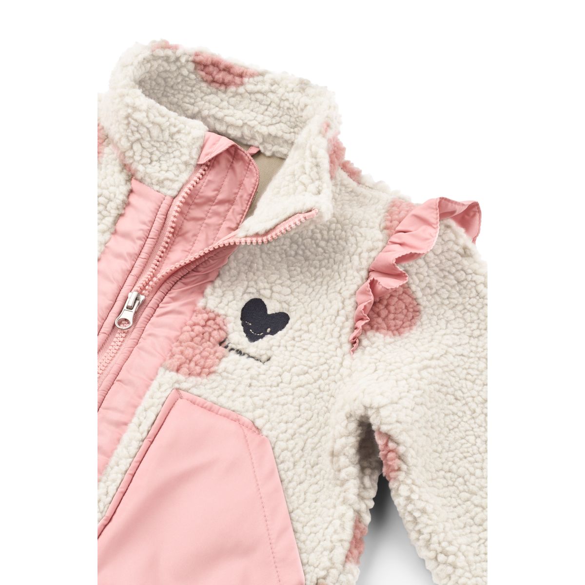 Liewood NOAM Fleecejacke mit Rüschen - Spot dot Sandy / Rose blush mix - Jacke