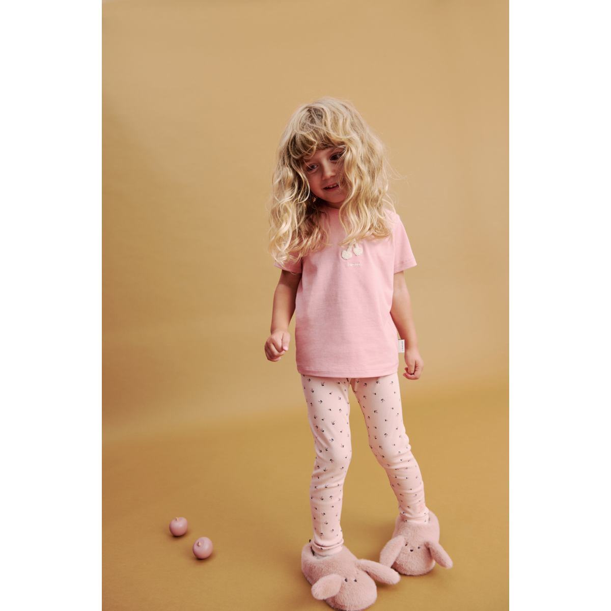 Liewood MARIEN bedruckte Ripp-Leggings - Mini Cherry heart / Rosey - Leggings