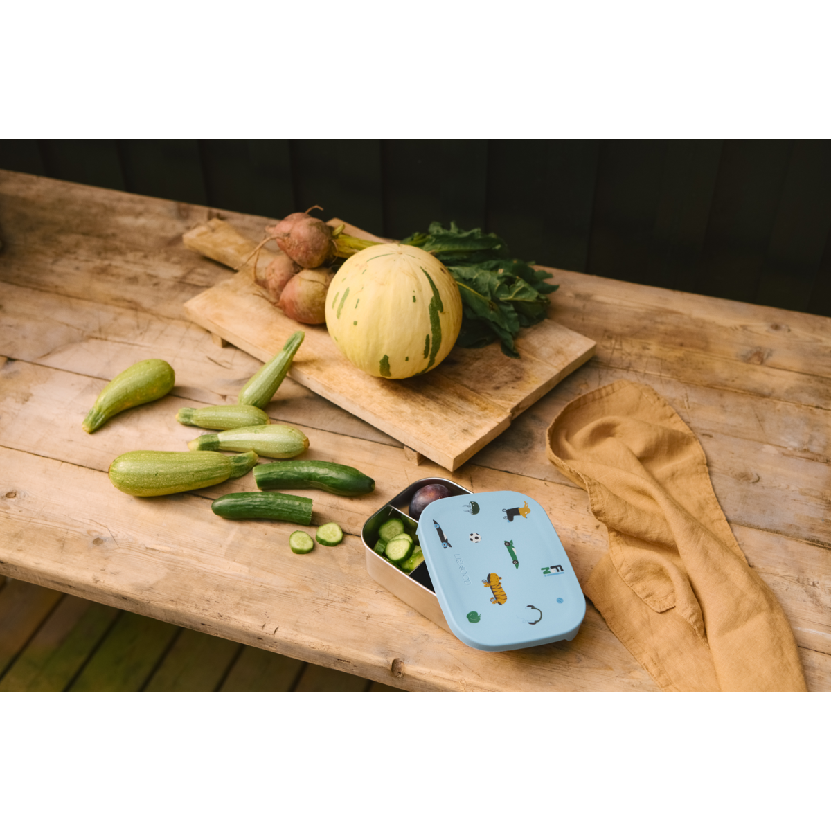 Liewood ARTHUR Lunchbox - Fun / Beach blue - Brotdose