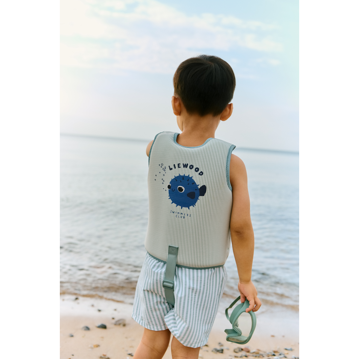 Liewood DUKE Streifen Boardshorts - Stripe Peppermint / Crisp white - Badeshorts