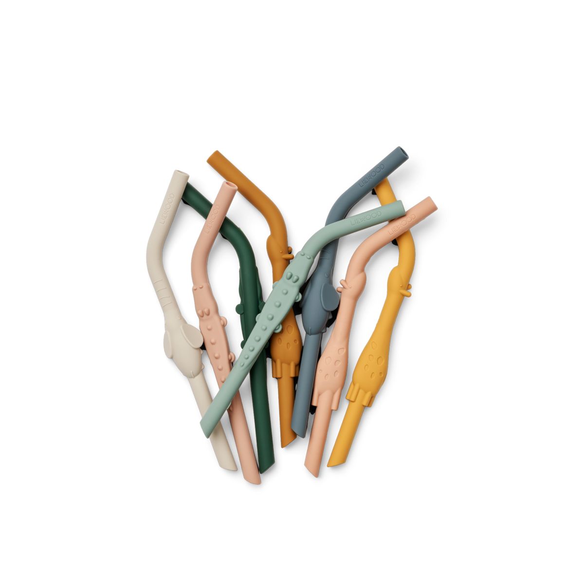Liewood Carlson Trinkhalme mit Tiermotiv, 8Er-Pack - Yellow mellow multi mix - Strohhalm