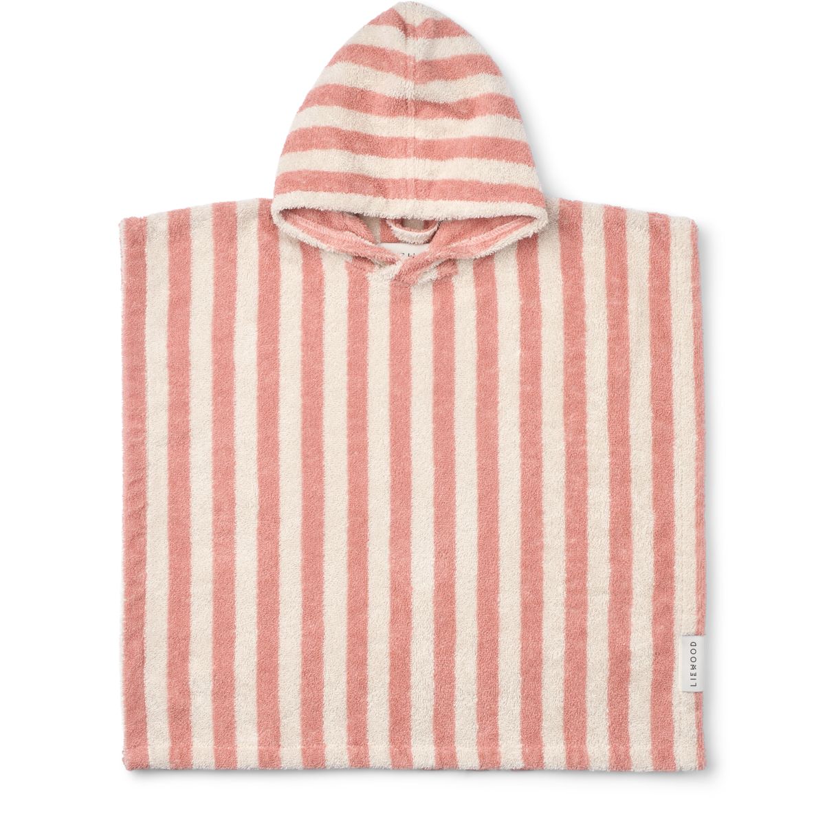 Liewood Koi Frottee Poncho - Coral blush / creme de la creme stripe - Bademantel / Poncho