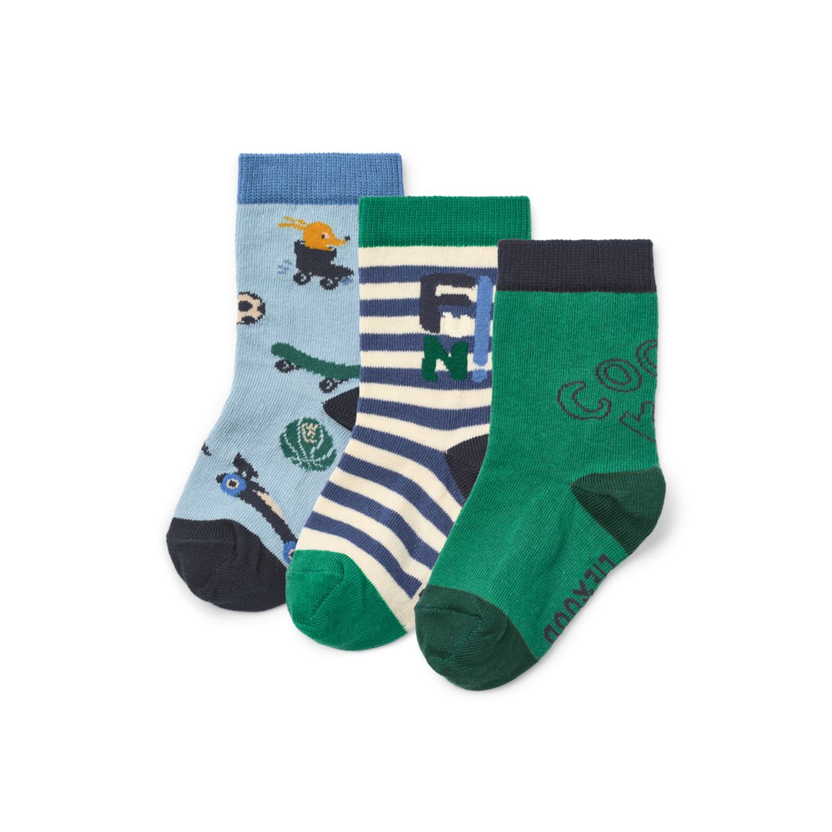 Liewood SILAS Socken 3er-Pack - Fun / Beach blue mix - Socken/Strümpfe