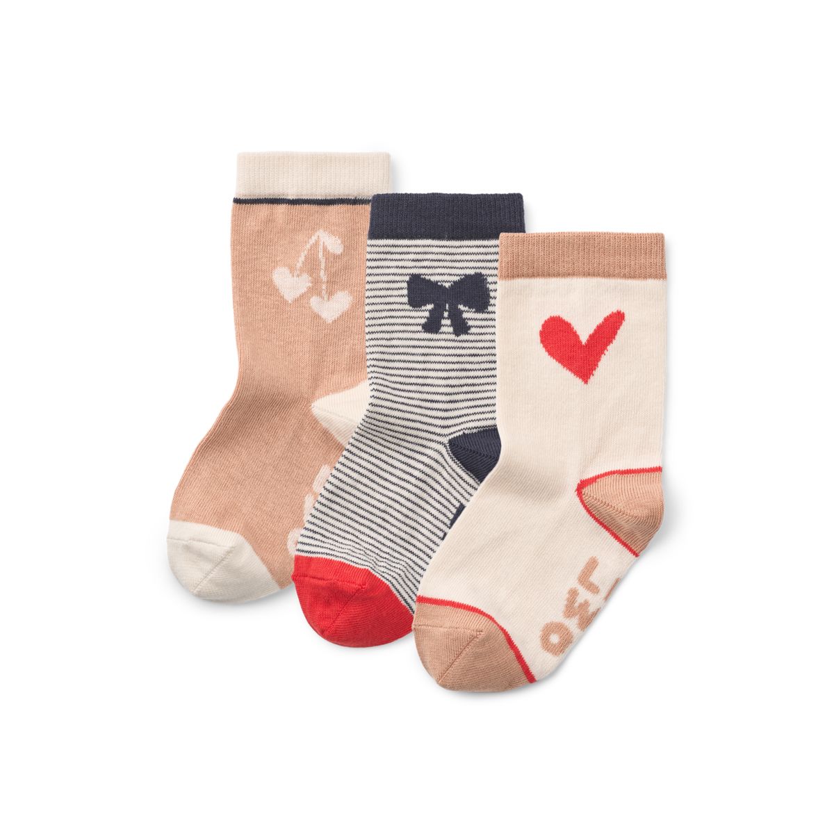 Liewood SILAS Socken 3er-Pack - Pale Tuscany / Sandy Stripe mix - Socken/Strümpfe