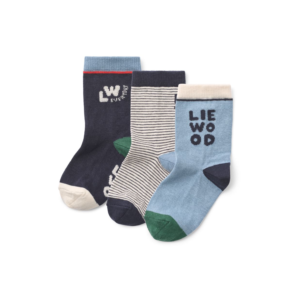 Liewood SILAS Socken 3er-Pack - Beach blue / Classic navy Stripe mix - Socken/Strümpfe