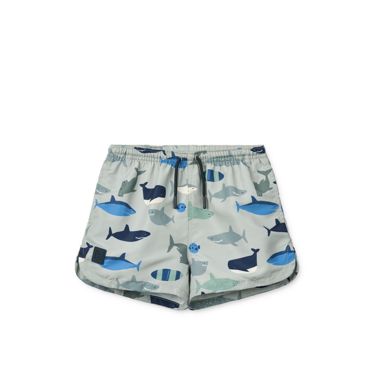 Liewood Aiden Bedruckte Boardshorts - Shark / Dove blue - Badeshorts