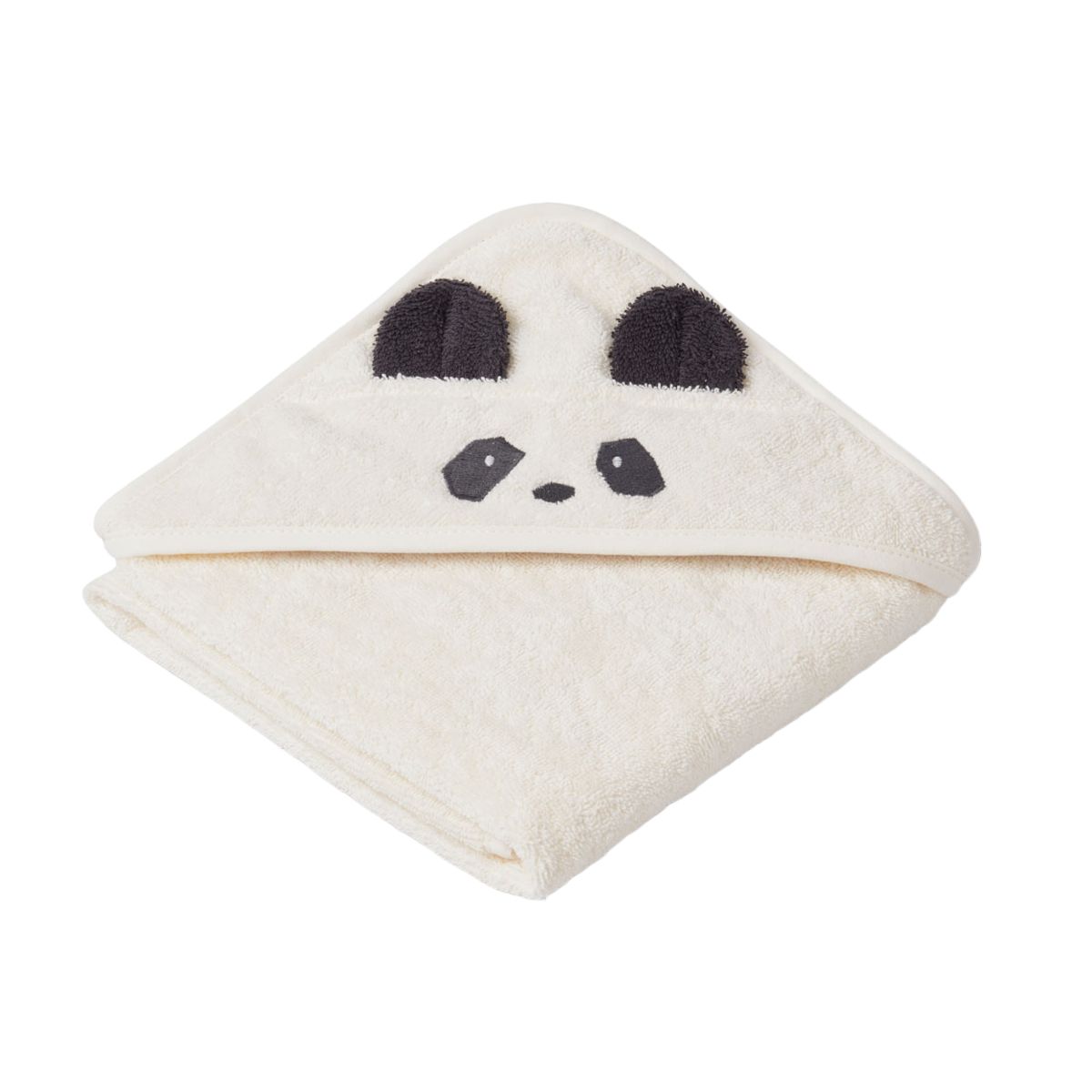 Liewood Albert Babyhandtuch mit Kapuze - Panda creme de la creme - Häntucher / Waschlasppen
