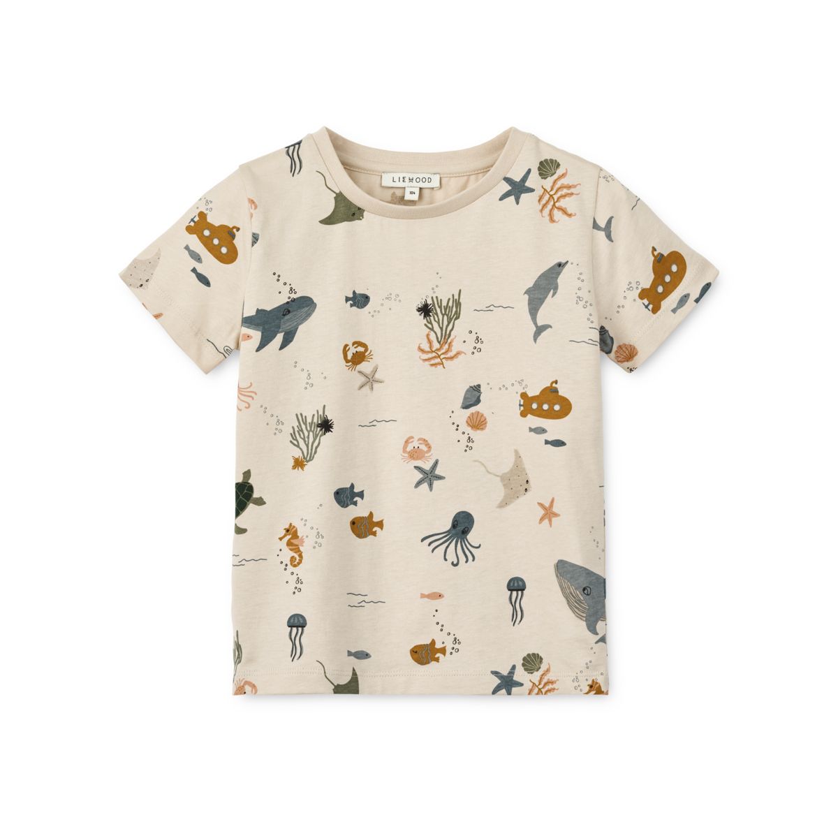 Liewood APIA bedrucktes Kurzarm-T-Shirt - Sea creature / Sandy - T-shirt